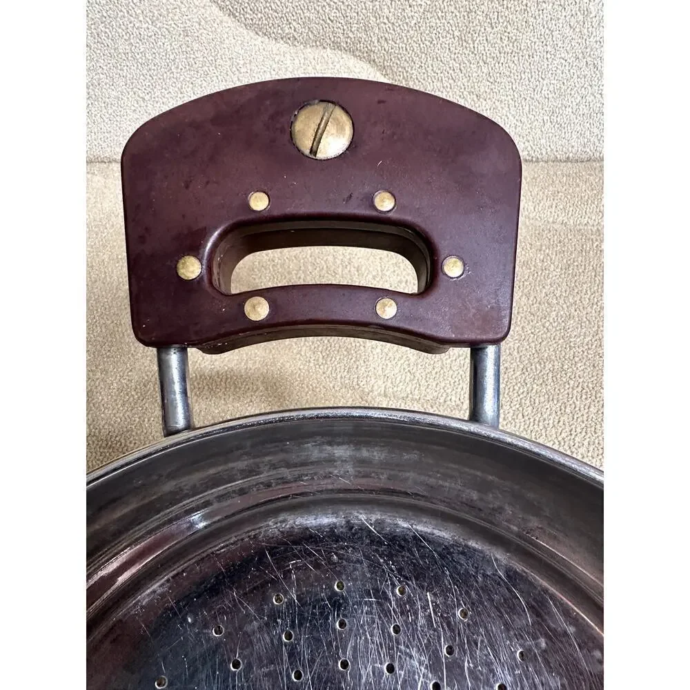 Vintage Stainless Steel Colander with Melamine Handles